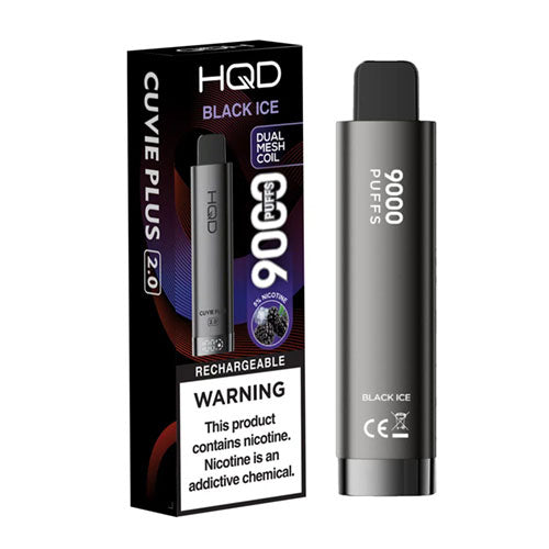 HQD CUVIE PLUS 2.0 DISPOSABLE 9000 PUFFS BLACK ICE ⚡ - FUME RAZ