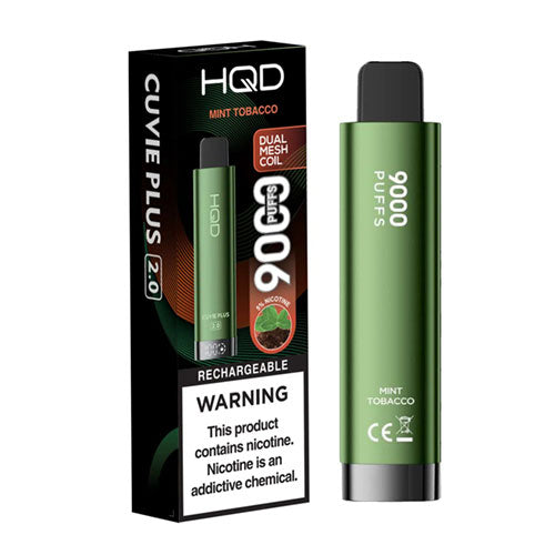 HQD CUVIE PLUS 2.0 DISPOSABLE 9000 PUFFS MINT TOBACCO ⚡ - FUME RAZ