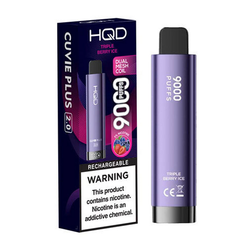 HQD CUVIE PLUS 2.0 DISPOSABLE 9000 PUFFS TRIPLE BERRY ICE ⚡