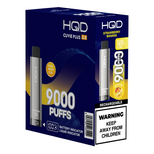 HQD CUVIE PLUS 2.0 DISPOSABLE 9000 PUFFS STRAWBERRY BANANA ⚡