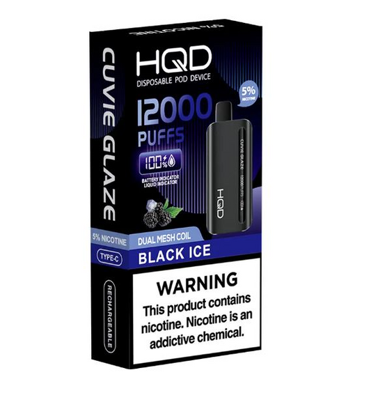 HQD GLAZE 12000 PUFFS DISPOSABLE BLACK ICE 🌬️💨